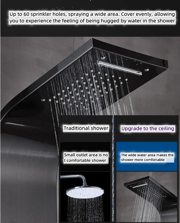 New Product Ideas 2023 Freestanding stainless steel bathroom fan coil smart two control  thermostatic shower panel steam