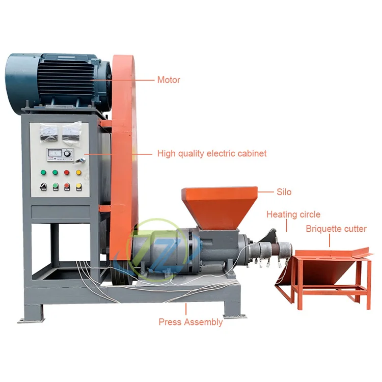 On Sale Sawdust Briquette Machine Wood Biomass Briquette Maker with Core Motor Component