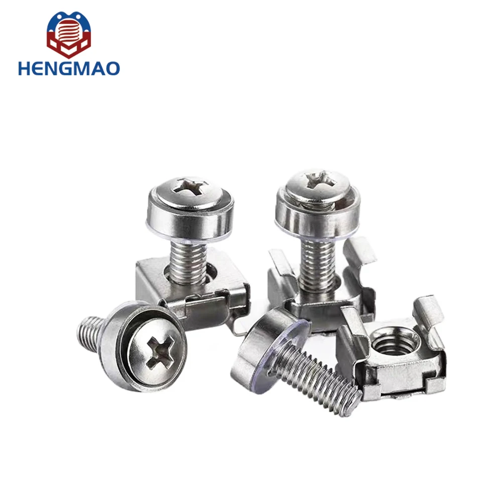 Factory Supply M2 to M8 Nickel Plated Mounting Screws For Server Rack Cabinet With Cage Nut