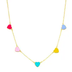Slovehoony Fashion18k Gold Colorful Enamel Heart Locket Necklaces Designer 925 Sterling Silver Dainty Chocker Necklace For Women