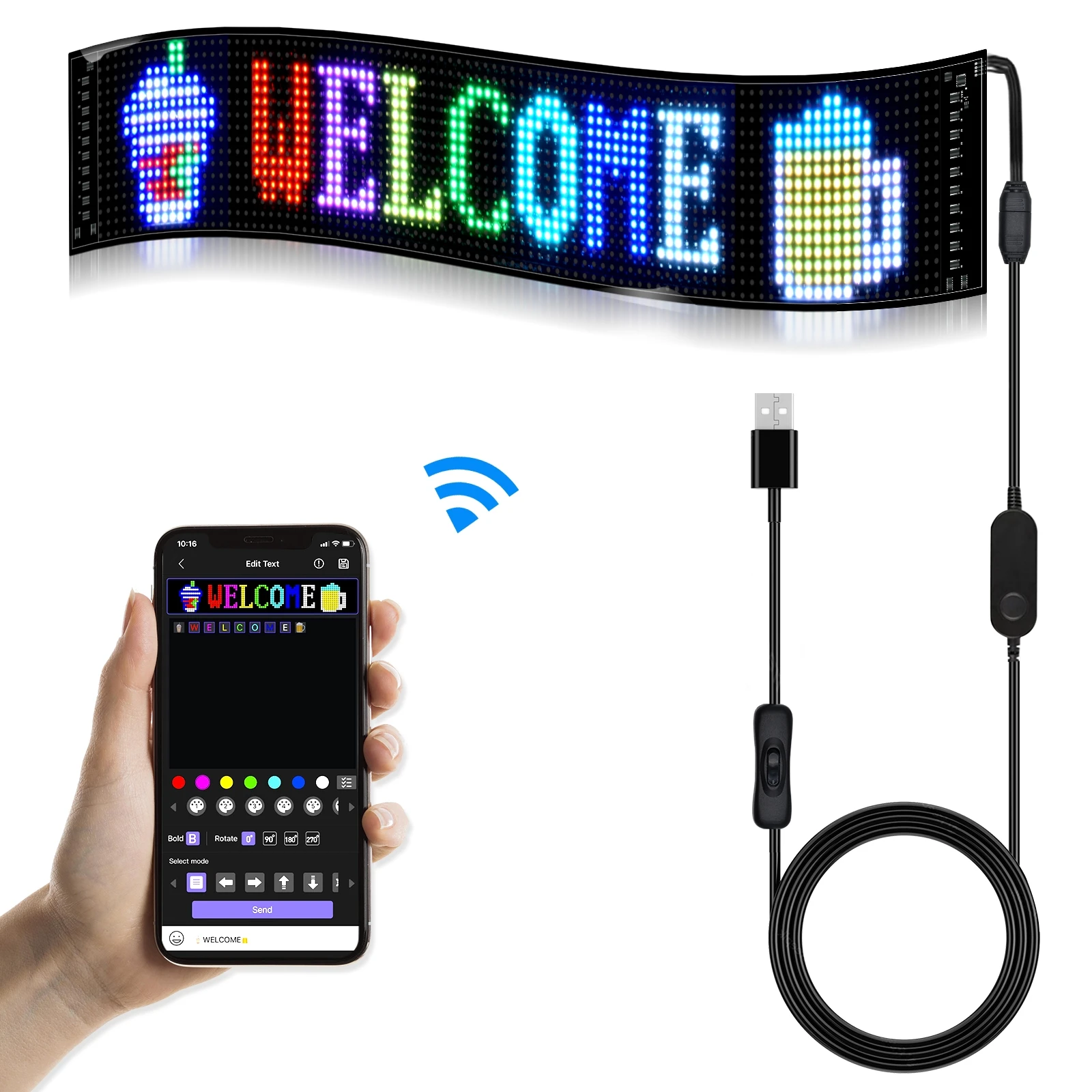 Wholesale advertising screen programmer led display panel  smartphone Bluetooth led signs