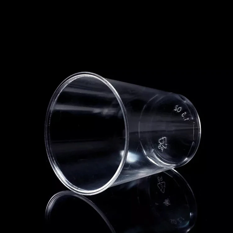 Mini Clear Plastic Disposable Party Shot Glasses 50ml PS Jelly Cups Plastic PP Mini Transparent Tasting Cup