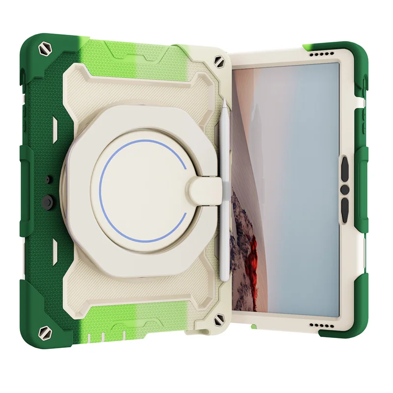 360 Rotation Armor Tablet Case For Microsoft Surface Go 1 2 3 For Huawei Matepad 10.4 11 T10 SE Kids Portable PC Silicone Cover