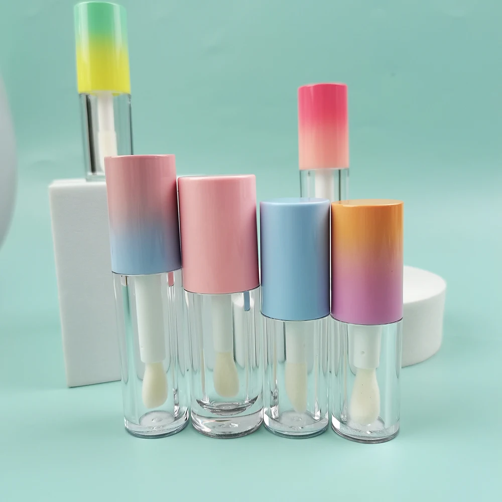 Wholesale Big Wand Applicator Round 6ML Lip Gaze Bottle Private Logo Cosmetic Big Brush Lip Gloss Tube Container