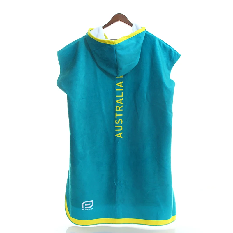 Wholesale Poncho Towel Customized Hooded Microfiber Surf Poncho Hooded Beach Robe Towel