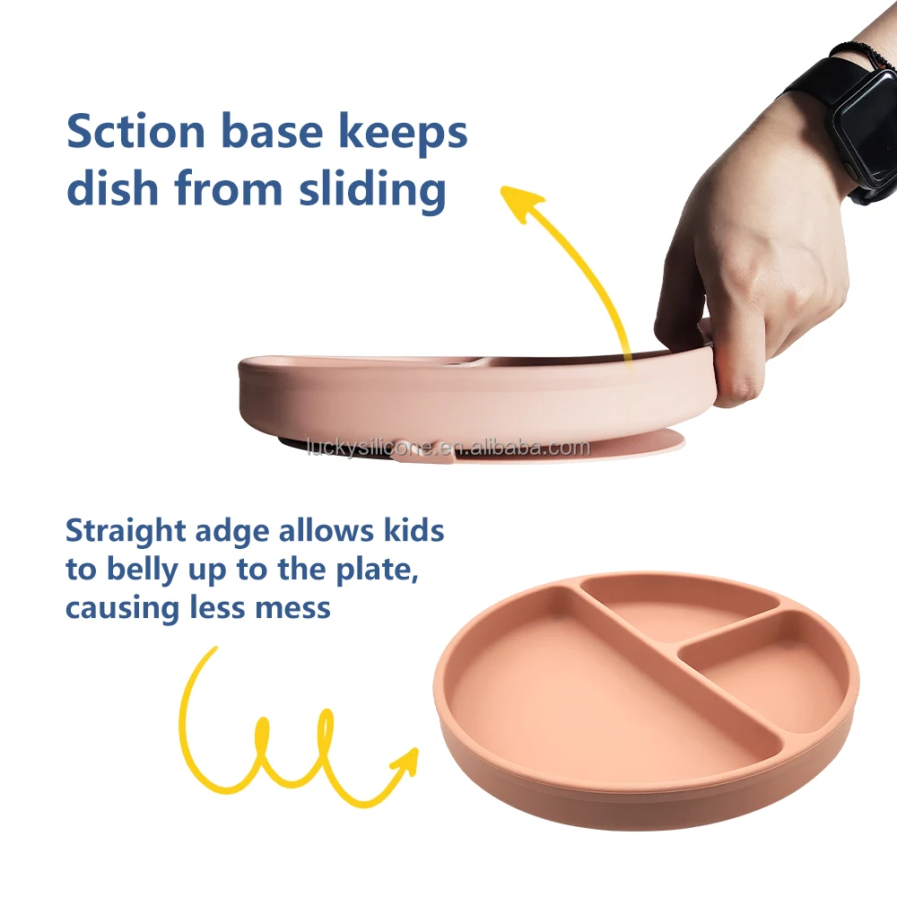 BPA Free Baby Products Suction Silicone Baby Plates Baby Feeding Set