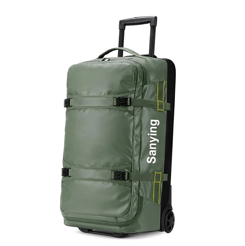 600D Polyester PVC Surface Traveling Bags With Wheels Trolley Travel Bags Soft Case Luggage Soft Duffel Bag With Wheels Kit