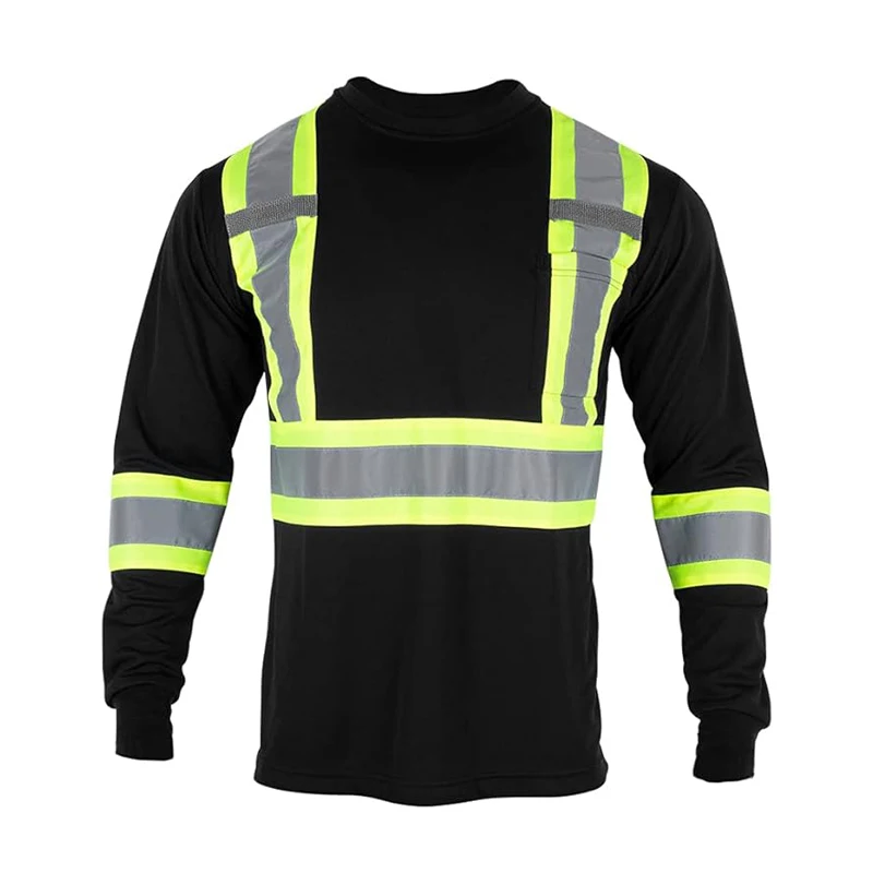 ANSI/ISEA 107 Class 2 Mesh Breathable Mesh Safety Long Sleeve Reflective Hi Vis Shirts