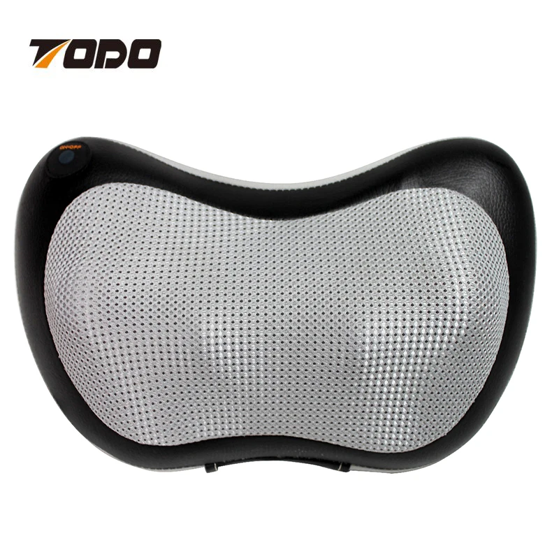 Multi-function electric rechargeable shiatsu kneading neck car seat massage pillow