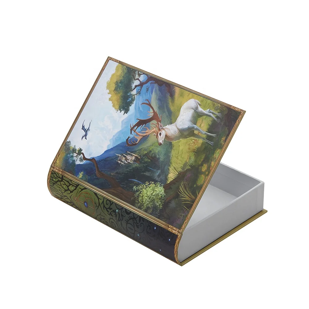 Luxury Custom Design Magnetic Closure Decorative Vintage Style Perfumes Essential Oil Cosmetic Gift Paper Book Shape Package Box
