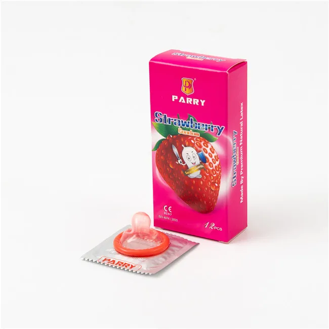 1* Carton PARRY 12pcs PACK condoms Plain Strawberry Flavor Condom