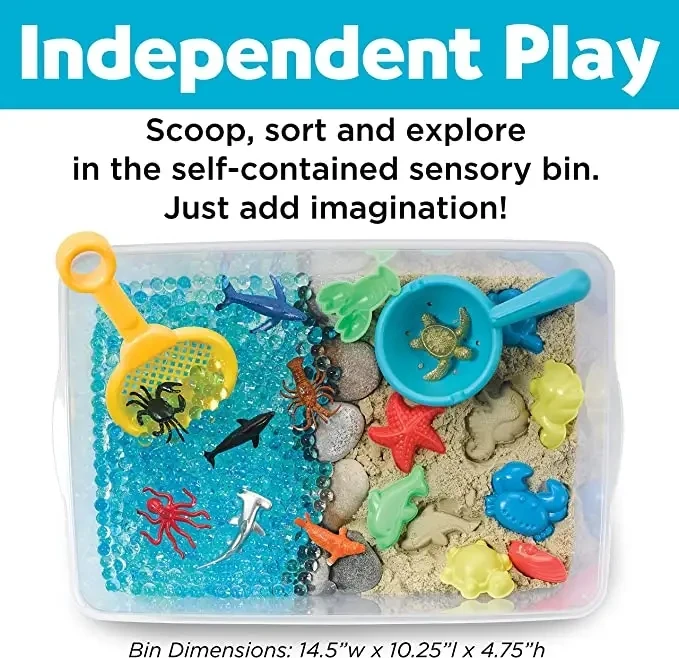 Новые Развивающие игрушки для творчества сенсорная Корзина детей: Сенсорная коробка океана и песка-мелкие моторные сенсорные детей