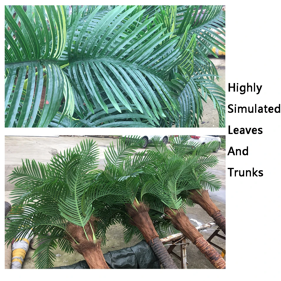 High Simulation Big Fake Leaves Plants Outdoor Large Coconut Artificial Palm Trees For Home Garden Coastal Decor 2m 3m 4m 5m 6m