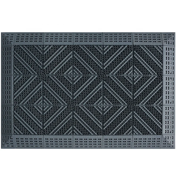 EVA tile outdoor three-brush desilting scraping mall entrance mat