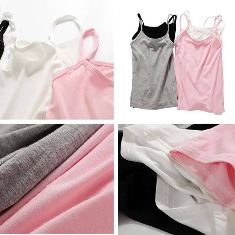 
Girls Camisole Singlet Kids Underwear Cute Undershirts Cotton Teenager Clothes Tank Tops For Baby Children Clothing 2021 Summer 
