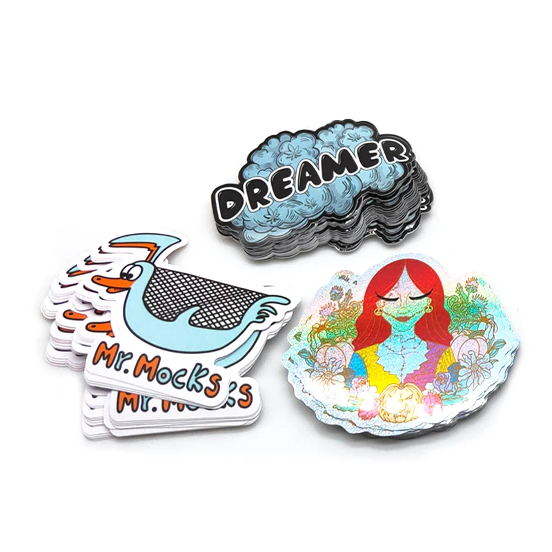 Customized Die-Cut Waterproof PVC Adhesive Stickers UV-Protected and Multi-Style Designs Custom Printed for Packaging Labels