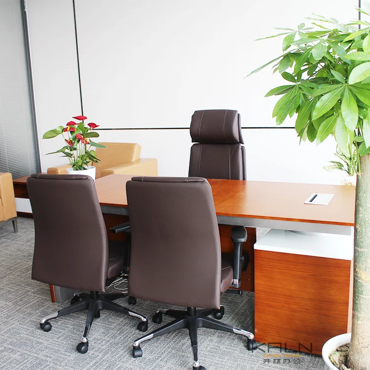 edge band steel solid wooden office desk commercial manager/CEO/boss table luxury supervisor desk