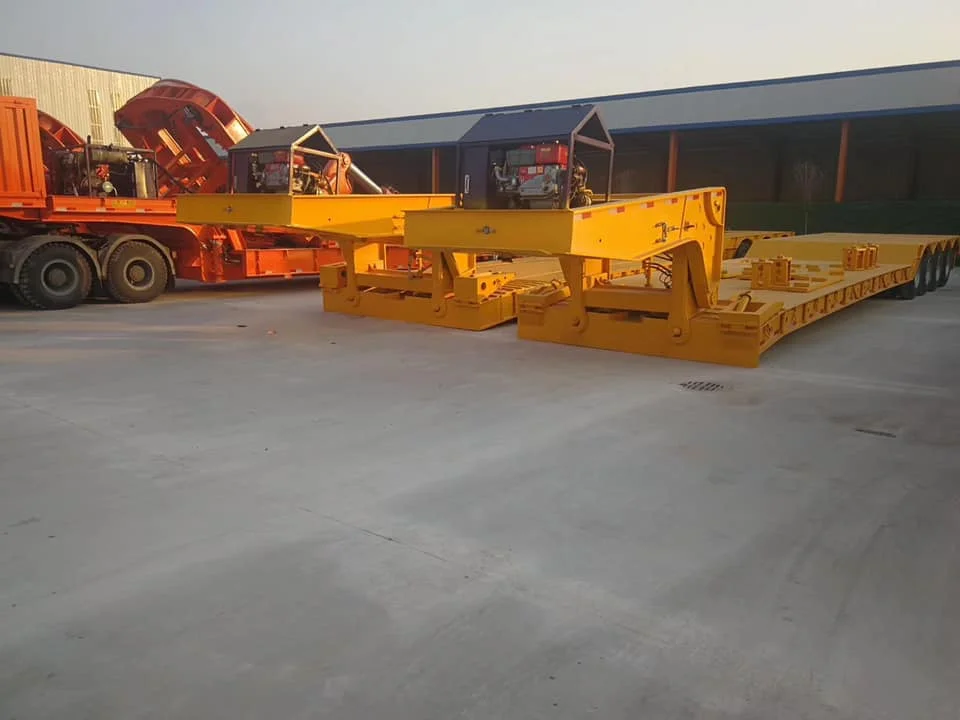 Excavator loader lowboy low bed semi-trailer 3/4/5 axles low bed ramp trailers low bed tractor trailer 80-120 ton for sale