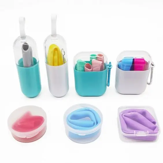 18 Current Colors Boba Tea Silicone Foldable Straws