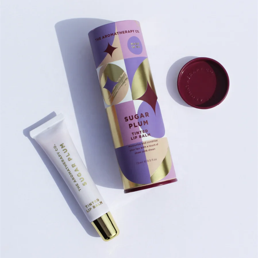 wholesale manufacturer cosmetic nozzle bottle tin can paper tube embossed metal lid round shape paper box