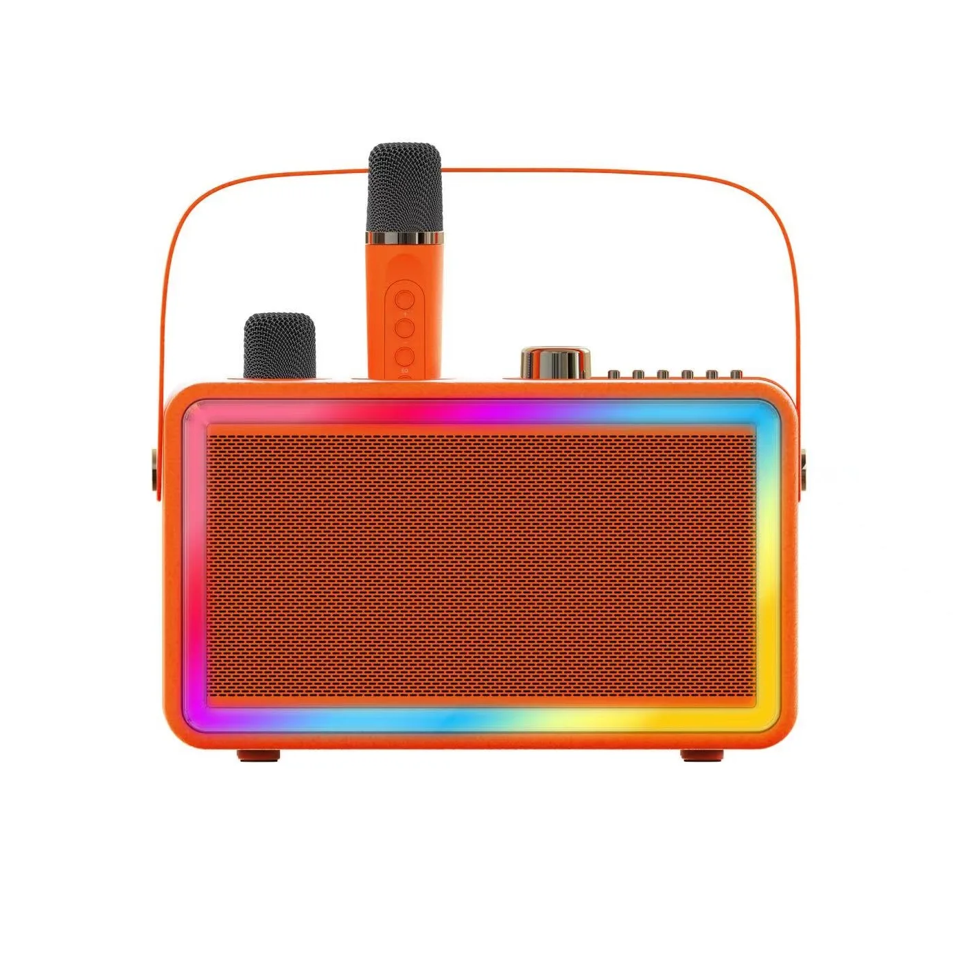 Новый дизайн BT5.0 портативный караоке-динамик беспроводной динамик перезаряжаемый с 2 беспроводными микрофоном