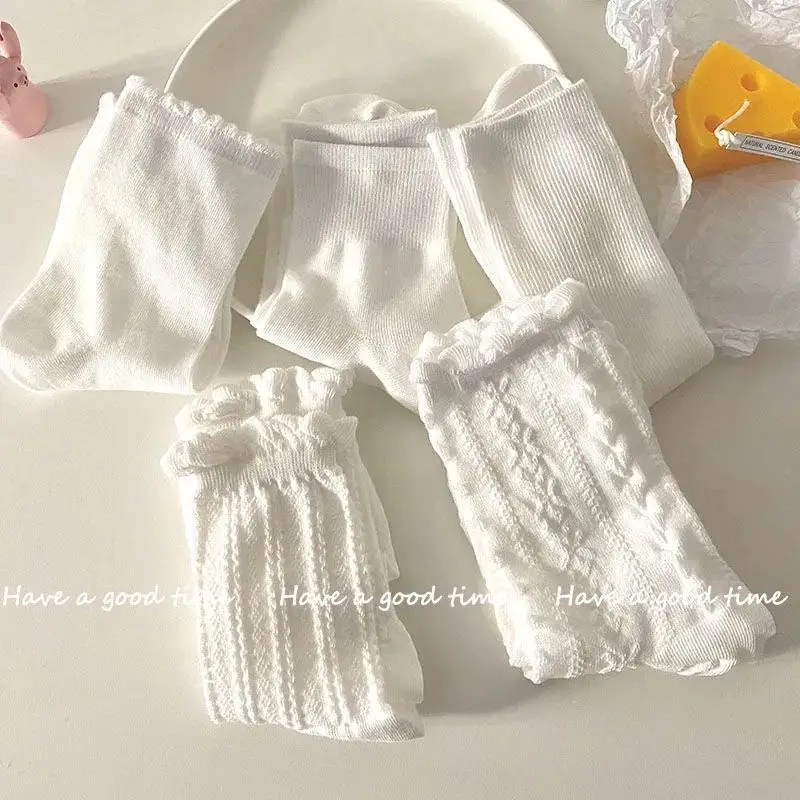 High quality baby girl socks cute school uniform white socks in bulk cotton baby ruffle socks
