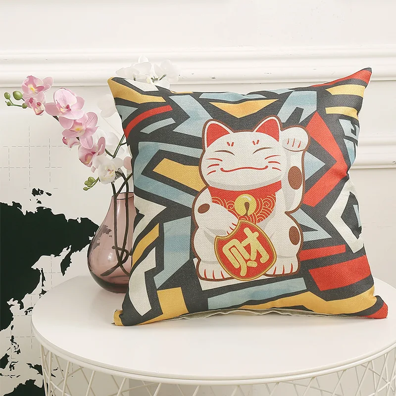 Libosa Linen Pillow cartoon printed pillowcase advertising picture free printing ogo Pillow simple style embroidered cushion