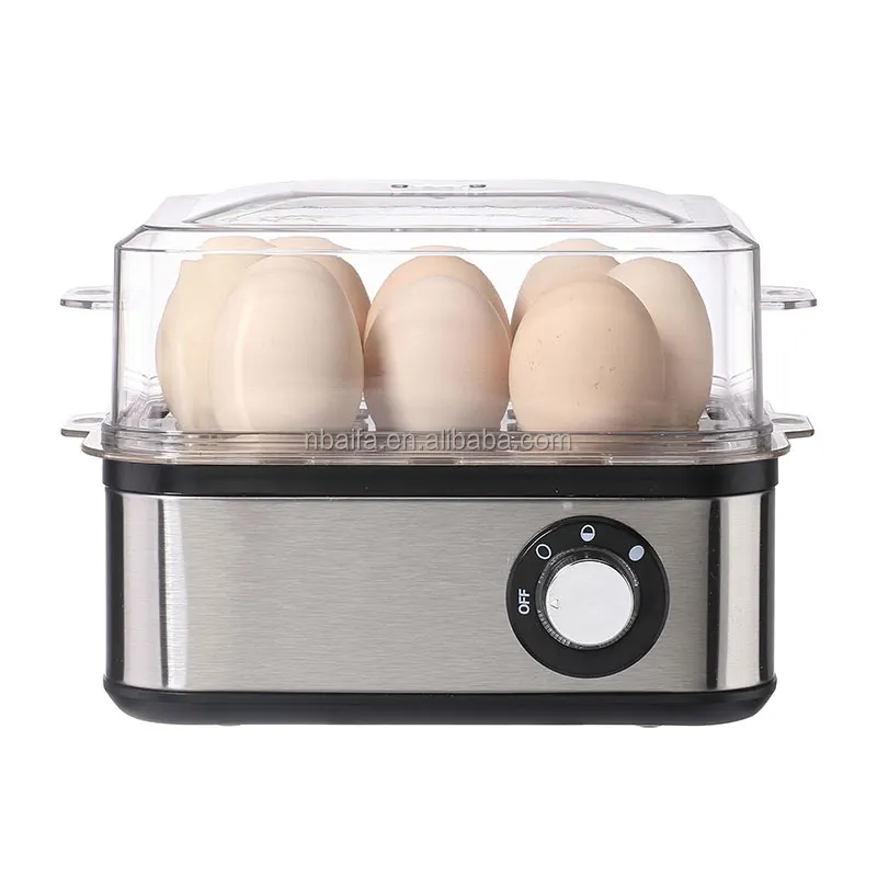 Aifa Smart Home Appliances Egg Steamer Double Layer Automatic Egg Cooker Machine Mini Electric Egg Boilers Stainless Steel