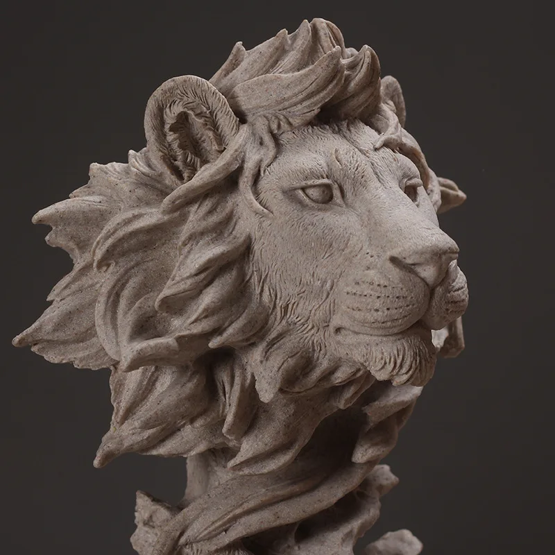 Polyresin Home Decoration Sculpture Miniature Lion Bust Statues
