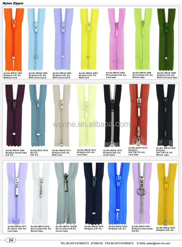 #3 #5 #8 INVISIBLE  Zipper  nylon zip vislon zipper, resin zipper,metal zipper  C/E A/L LACE TAPE ZIPPER  zipper for dress