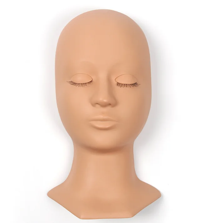 Silicone Flat Model Heads Practice Lash Rubber Eyelash Extension Training Mannequin