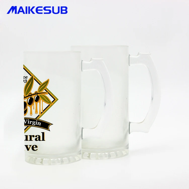 Sublimation coating items glass beer mug and 16oz heat press printing glass mug