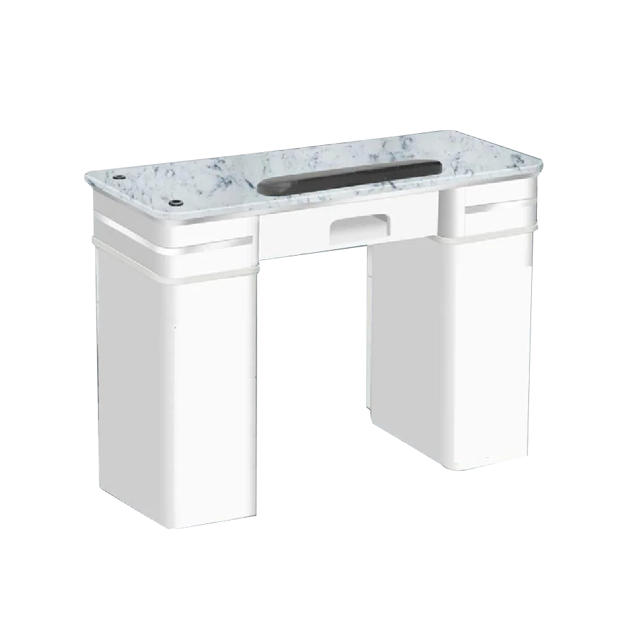 Solid wood baking varnish marble table Classic Nail Salon Marble Manicure Table for nail desk Customizable dust collector