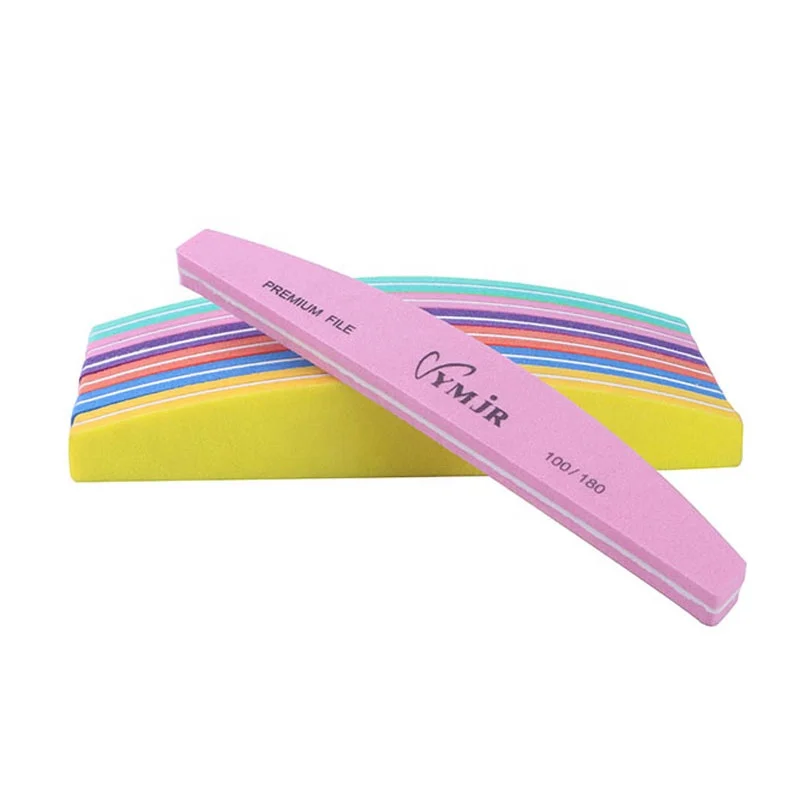 Оптовая продажа, буфер для дизайна ногтей, полулунная губка, буфер для ногтей для профессиональных ногтей