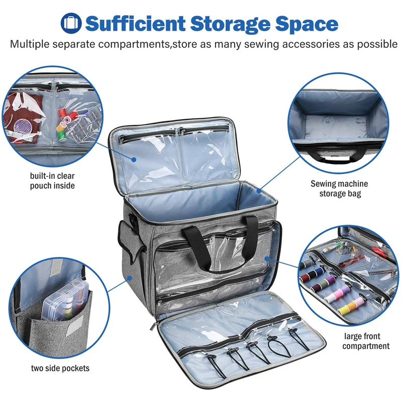 Universal Sewing machine Carrying Case Tote Bag for Most Standard Size Sewing Machine Brother