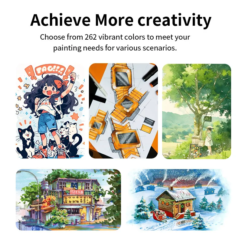 Double Tip Drawing Art Markers 60 80 120 168 262 Colors Alcohol Based Sketch Markers Dual Tip Permanent Color Marker Pens Set