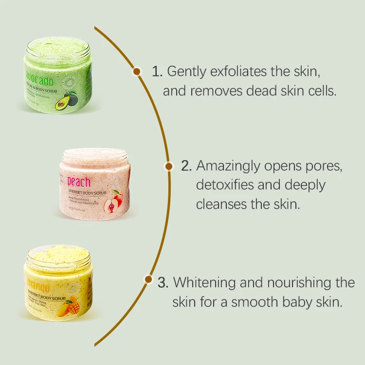 Custom logo wash lightening bodyscrub vendors best exfoliantes whitening walnut spa body scrub cream