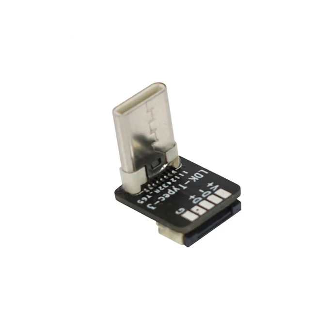 FPC USB C Connector Type-C Plug with PCB Mount 90 Degree Elbow Adapter USB Type C Male Connector USB Housing