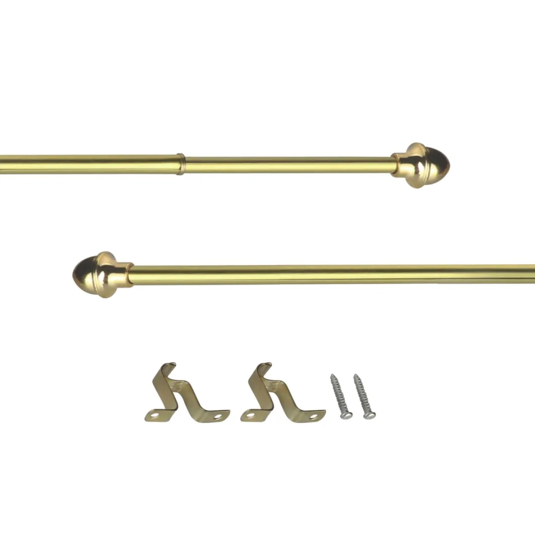 Hot Sale Elegant Decorative Metal Double Brackets Finials Aluminium Alloy Curtain Rod Pole For Windows