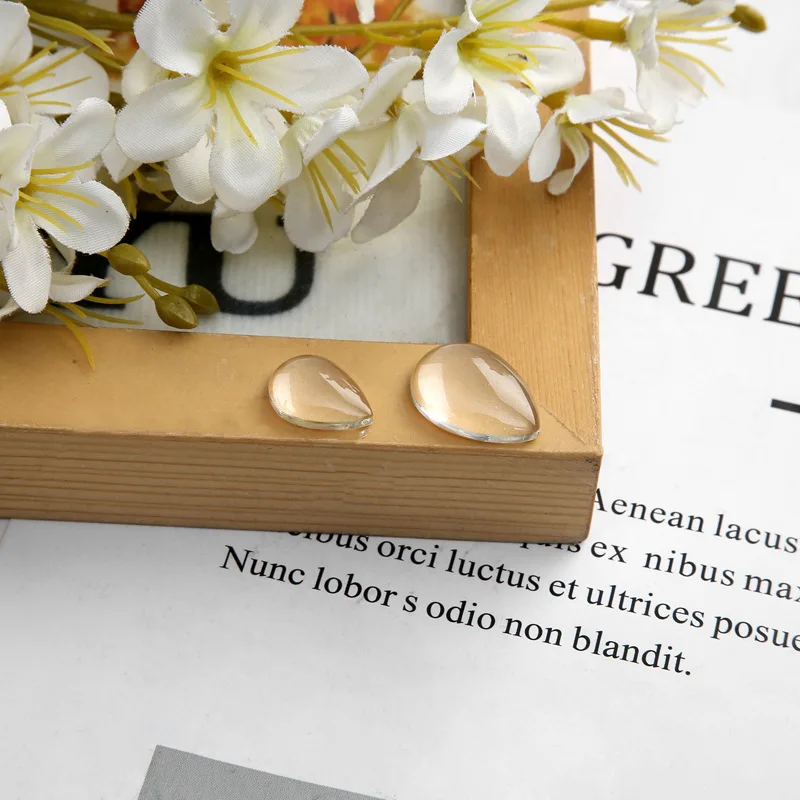 10*14MM 13*18MM 18*25MM Half Water Drop Shape Clear Glass Cabochon for DIY Jewelry Bezel Cabochon Beads