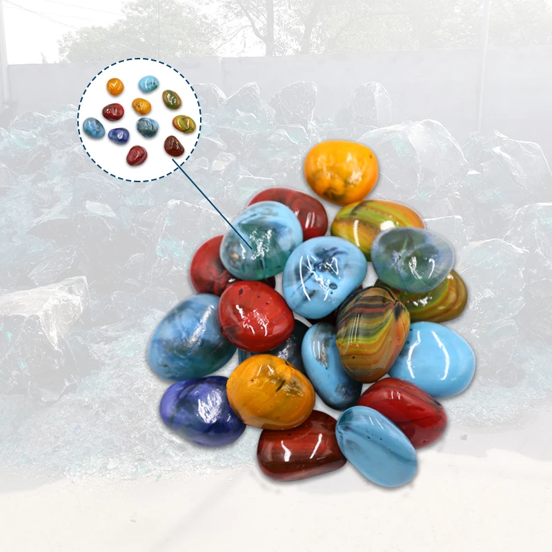 Yuhua Stone Bulk Polished in Various Colors Natural Garden Aquarium Landscape Pattern Glass Beads River Cobble Paving Stone