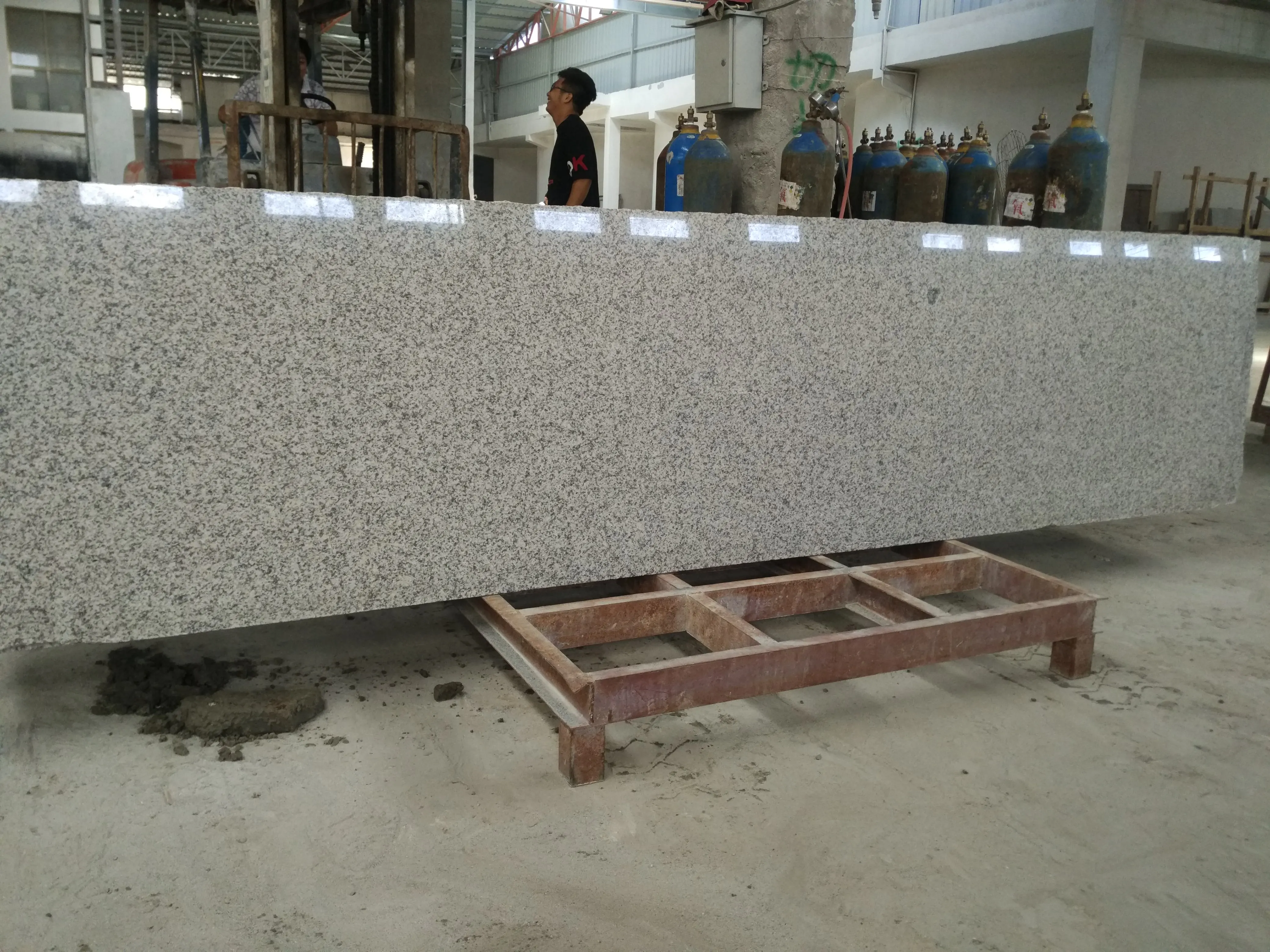 natural stone new white G655 cheap granite slab for countertop white granite staircase