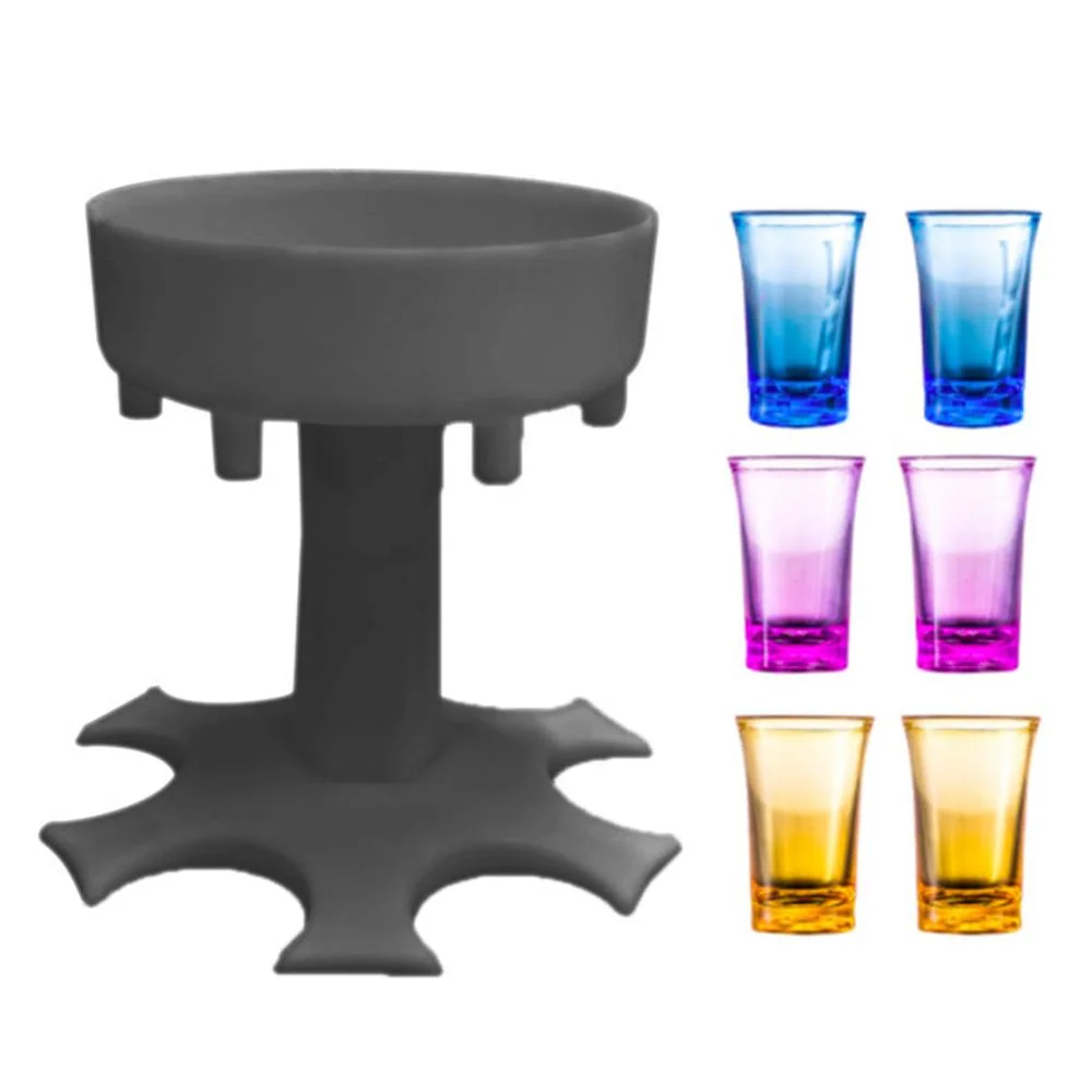 C35 6 Shot Liquid Divider Glass Dispenser and Holder Party Drink Decanter Cocktail Dispenser Wine Aerator Bar Tools