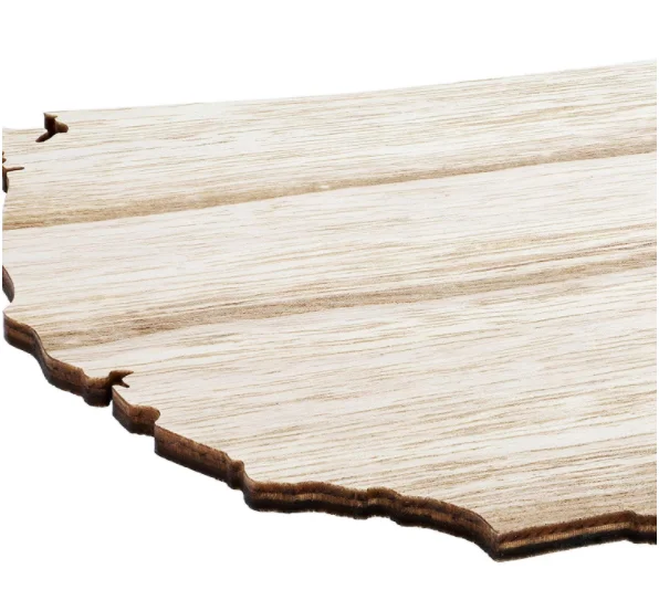 
Unfinished USA Wood Map Laser Cutout Slice Shape for Arts & Craft 