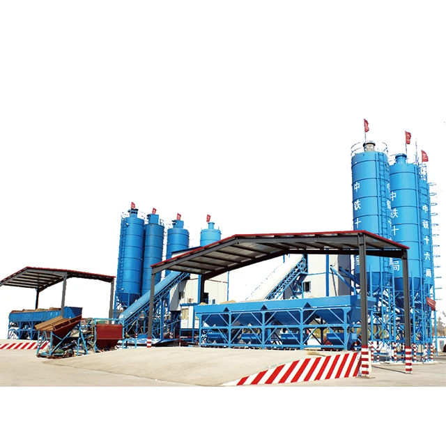 modern  china construction 25-240 Cubic meter per hour Ready mixed fixed stationary concrete mixing plant with cement silo