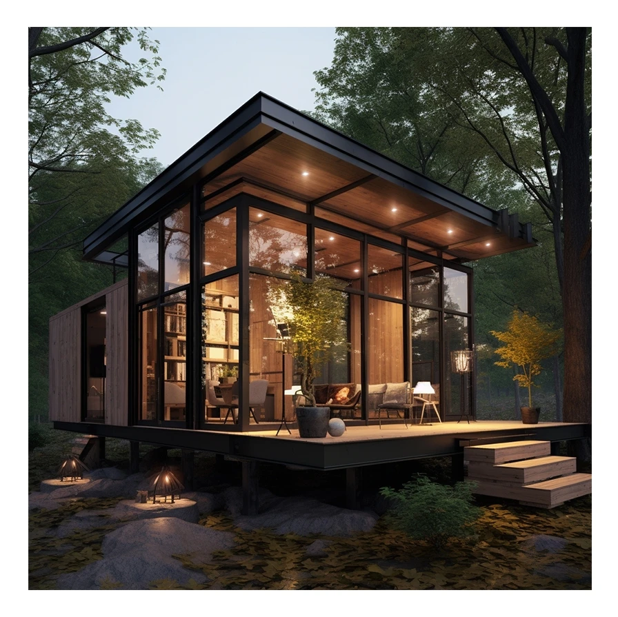 Modern Steel Frame Structure House with Wooden Design Sunshine Container Mobile Activity for Mall Direct Manufacturer Sales