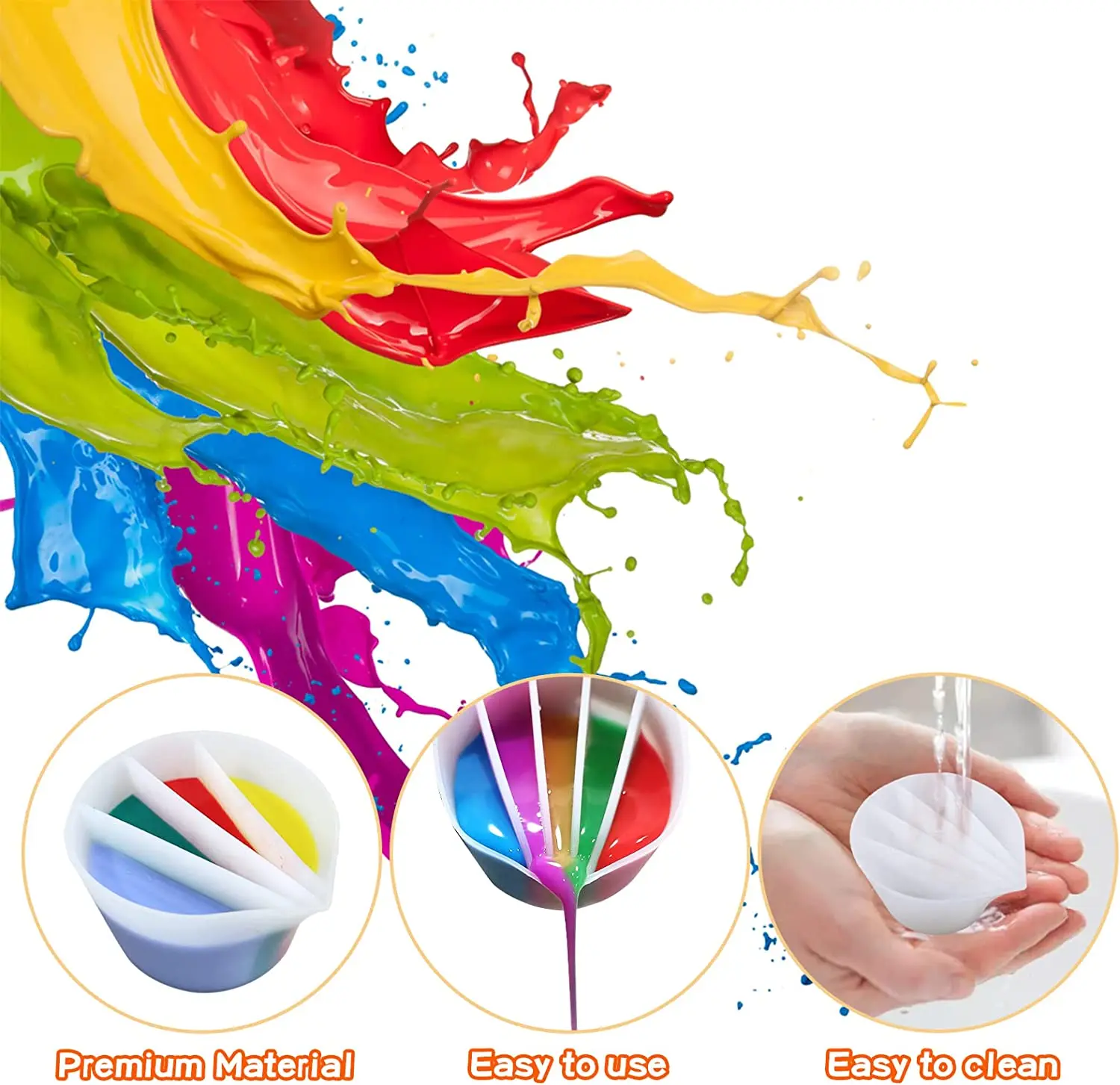 Clear Silicone Epoxy Resin Mixing Cups Distribution Measuring Cup DIY Epoxy Resin Tools for Jewelry Making Hobby Craft