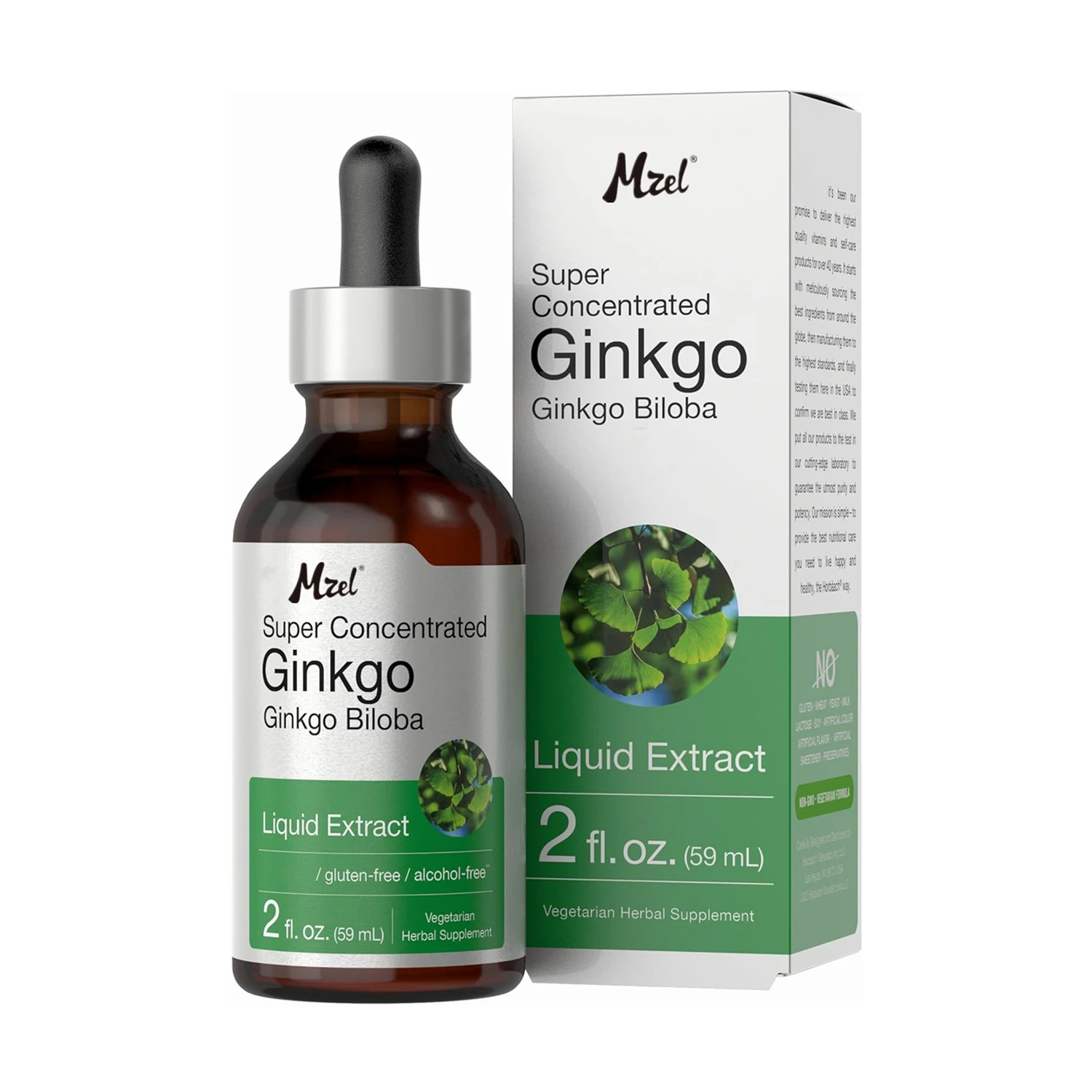 Private Label Natural Ginkgo Biloba Extract Liquid Drops Ginkgo Leaf Herbal Supplement