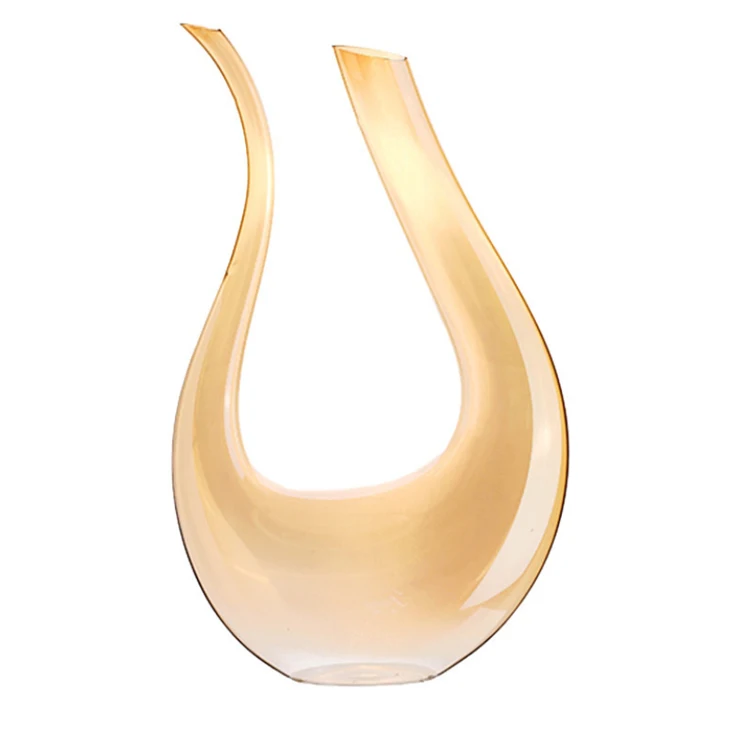 Классический элегантный бессвинцовый Хрустальный графин для красного вина класса премиум с пользовательским логотипом 1500 мл в форме буквы u, Хрустальный графин для красного вина