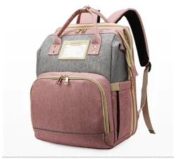 2021 custom new style diaper bag backpack with travel bassinet Diaper Bag Backpack with Mosquito Net Foldable Baby Bed
